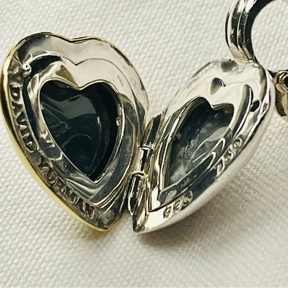 David Yurman 18K & Sterling Silver Heart Locket Enhancer Pendant - Picture 3 of 6